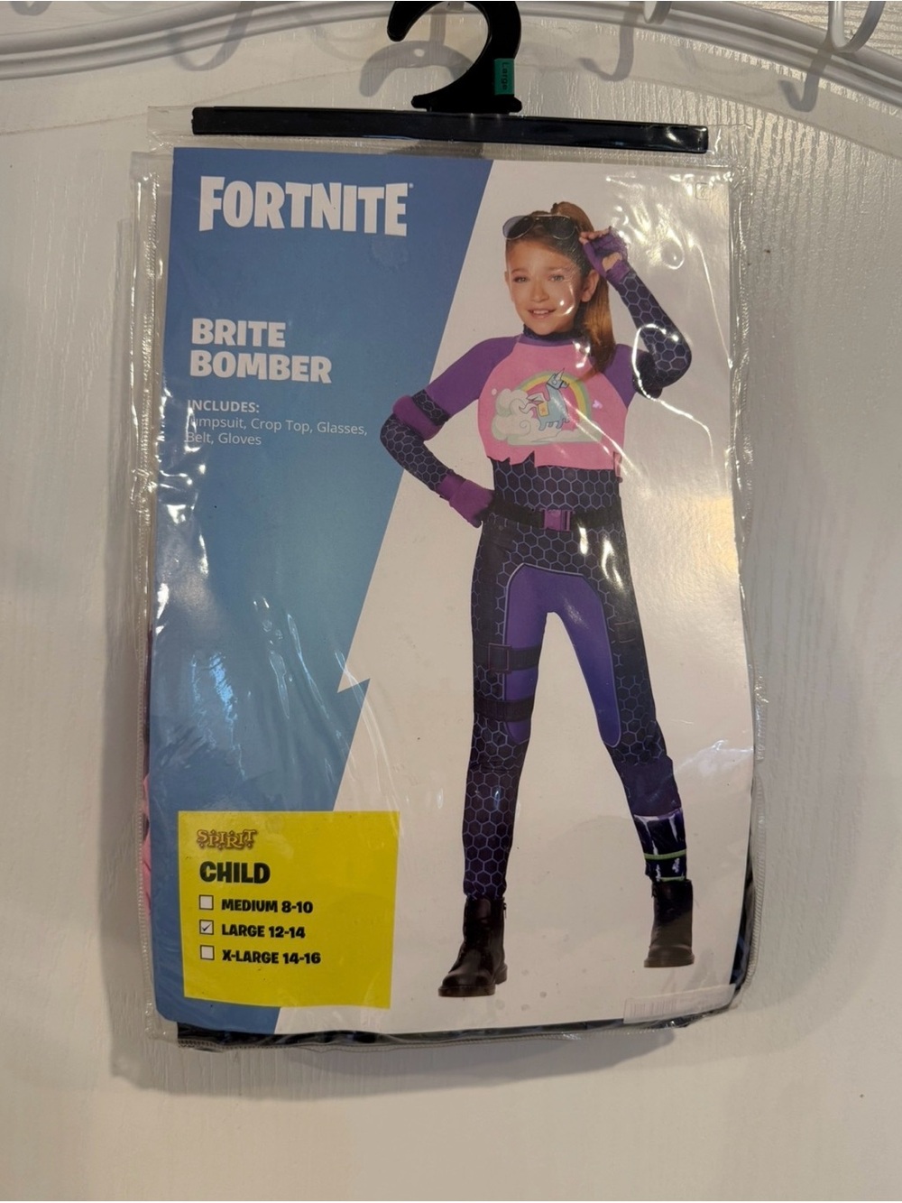 Spirit Halloween Fortnite Brite Bomber girls cosplay costume large 12-14